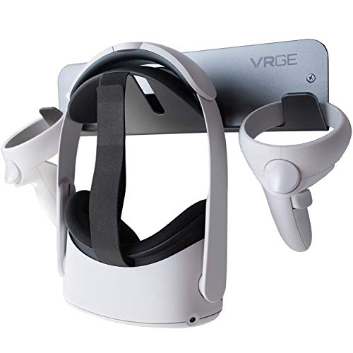 VRGE VR Wall Mount Storage Stand Hook - สำหรับ Meta/Oculus Quest 2 - Rift-S - Quest - HTC Vive - Vive Pro - Sony Playstation PS5 VR2 - Valve Index - Vive Cosmos และชุดหูฟังความเป็นจริงผสม