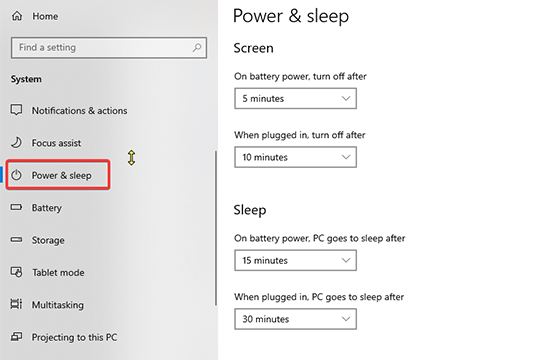 windows-10-power-sleep-การตั้งค่า
