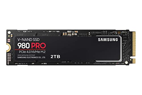SAMSUNG 980 PRO SSD 2 ТБ PCIe NVMe Gen 4 Gaming M.2 Внутренний твердотельный накопитель Карта памяти + 2 месяца Adobe CC Фотография, максимальная скорость, термоконтроль (MZ-V8P2T0B)