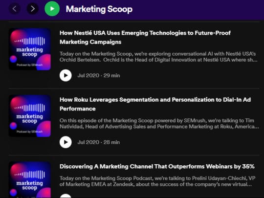 SEMrush-marketing-scoop podcast