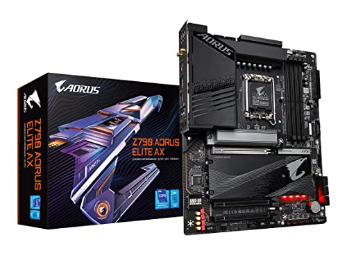 GIGABYTE Z790 AORUS Elite AX (LGA 1700/ Intel Z790/ ATX/ DDR5/ Quad M.2/ PCIe 5.0/ USB 3.2 Gen2X2 Type-C/Intel WiFi 6E/ 2.5GbE LAN/Q-Flash Plus/PCIe EZ-Latch/Gaming เมนบอร์ด)