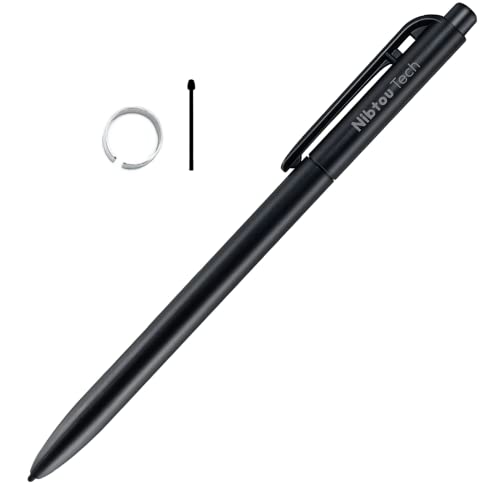 NibtouTech NBT08 EMR Stylus, penna digitale - (4096 sensibilità alla pressione, rifiuto del palmo, gomma digitale), compatibile con la maggior parte dei tablet Galaxy Note/Remarkable. (Nero)