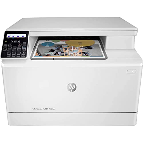 HP Color LaserJet Pro M182nw Kabelloser All-in-One-Laserdrucker, mobiles Drucken, Scannen und Kopieren per Fernzugriff, funktioniert mit Alexa (7KW55A)