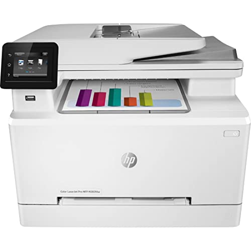 HP Color LaserJet Pro M283fdw Kabelloser All-in-One-Laserdrucker, mobiles Remote-Drucken, Scannen und Kopieren, Duplexdruck, funktioniert mit Alexa (7KW75A)
