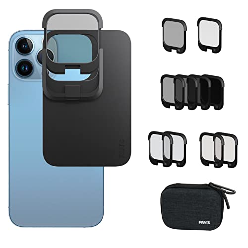 Pan's Scheme Snap Filter Magnetic Phone Lens Filter Kompatibel untuk iPhone 14 pro max, dengan Magnetic Base, Black Mist, Effect Sets, ND Sets, Carry Case (All Bundle)