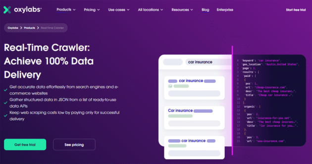 Oxylabs リアルタイム クローラー