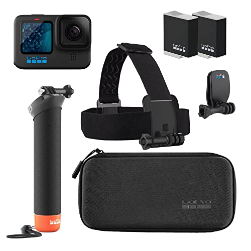 Ensemble d'accessoires GoPro HERO11 Black - Comprend une batterie Enduro supplémentaire (2 au total), le gestionnaire (poignée flottante), un serre-tête + un clip rapide et un étui de transport