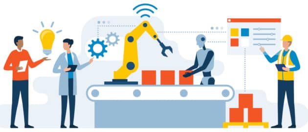 Startup-Unternehmen-Markenherstellung-Fabrik-Produktion-KI-Roboter