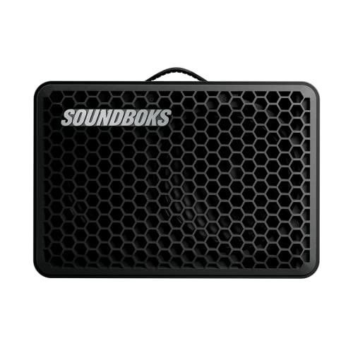 SOUNDBOKS Go — głośny przenośny głośnik Bluetooth (121 dB, mały, bezprzewodowy, mocny bas, 40 godzin pracy, wymienna bateria, na zewnątrz, na imprezę, mini boombox, subwoofer, odporny na zachlapanie)