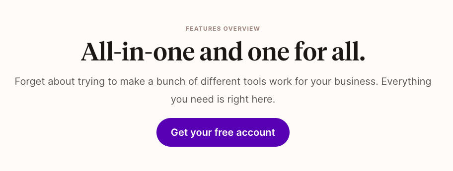 Podia プラットフォームの主な機能の例 2