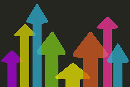 اتجاه الاقتصاد - الأعمال - المالية - شريط الرسم البياني - النجاح - الربح