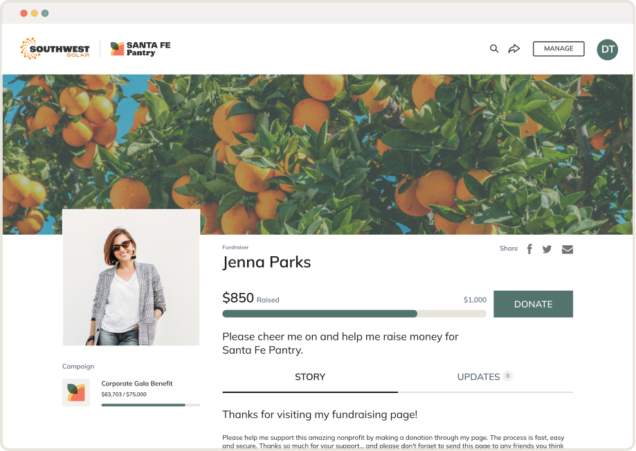 優雅的籌款活動頁面