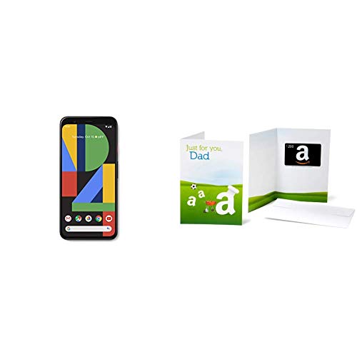 Google Pixel 4 XL – Just Black – 64 GB – freigeschaltet mit Amazon.com-Geschenkkarte im Wert von 200 $ in einer Grußkarte