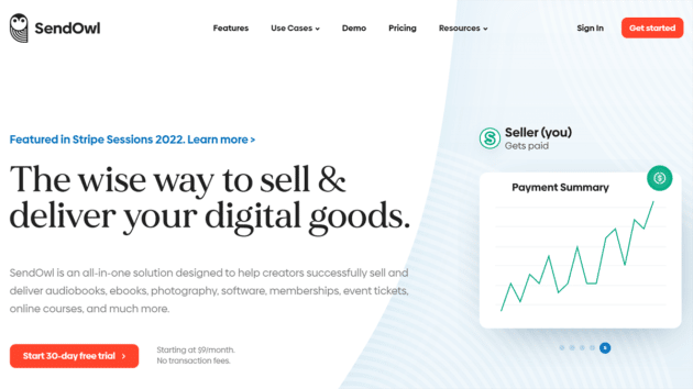 sendowl.com ภาพหน้าจอ