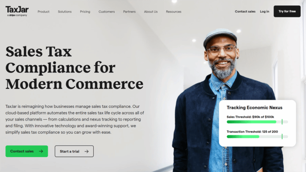 ภาพหน้าจอของ taxjar.com