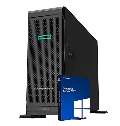 HP ProLiant ML350 Gen10 Tower-Server-Bundle mit 2 x Intel Xeon Silver 4210, 64 GB DDR4, 15,36 TB Enterprise SSD, RAID, Windows Server 2019