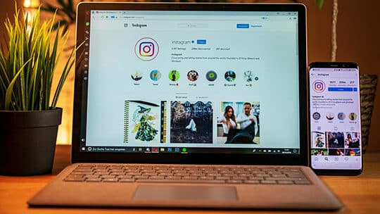 Página de perfil de Instagram