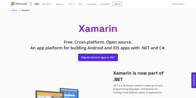 Xamarin-dotnet.microsoft.com لقطة شاشة