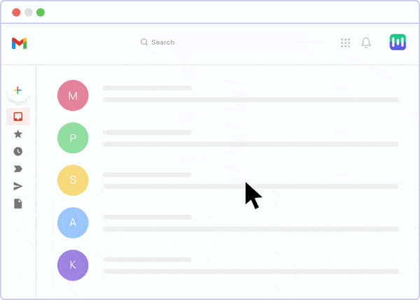 インタラクティブな電子メールの例