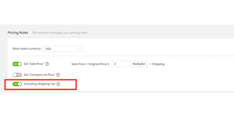 Reglas de precios en el panel de control de Doba