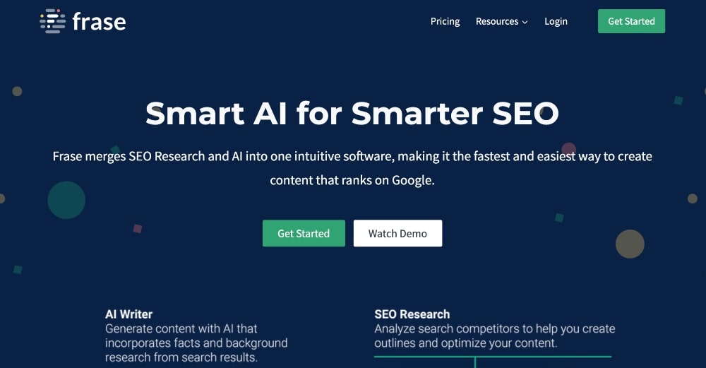 Screenshot der Frase.io-Website