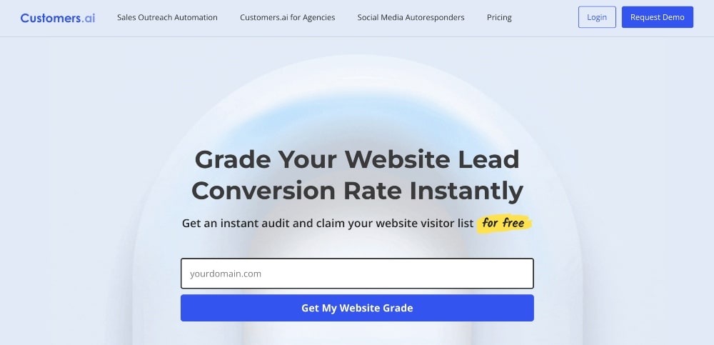 Screenshot der Customers.ai-Website
