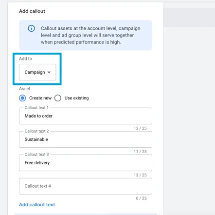 agregar una llamada a la campaña de anuncios de Google