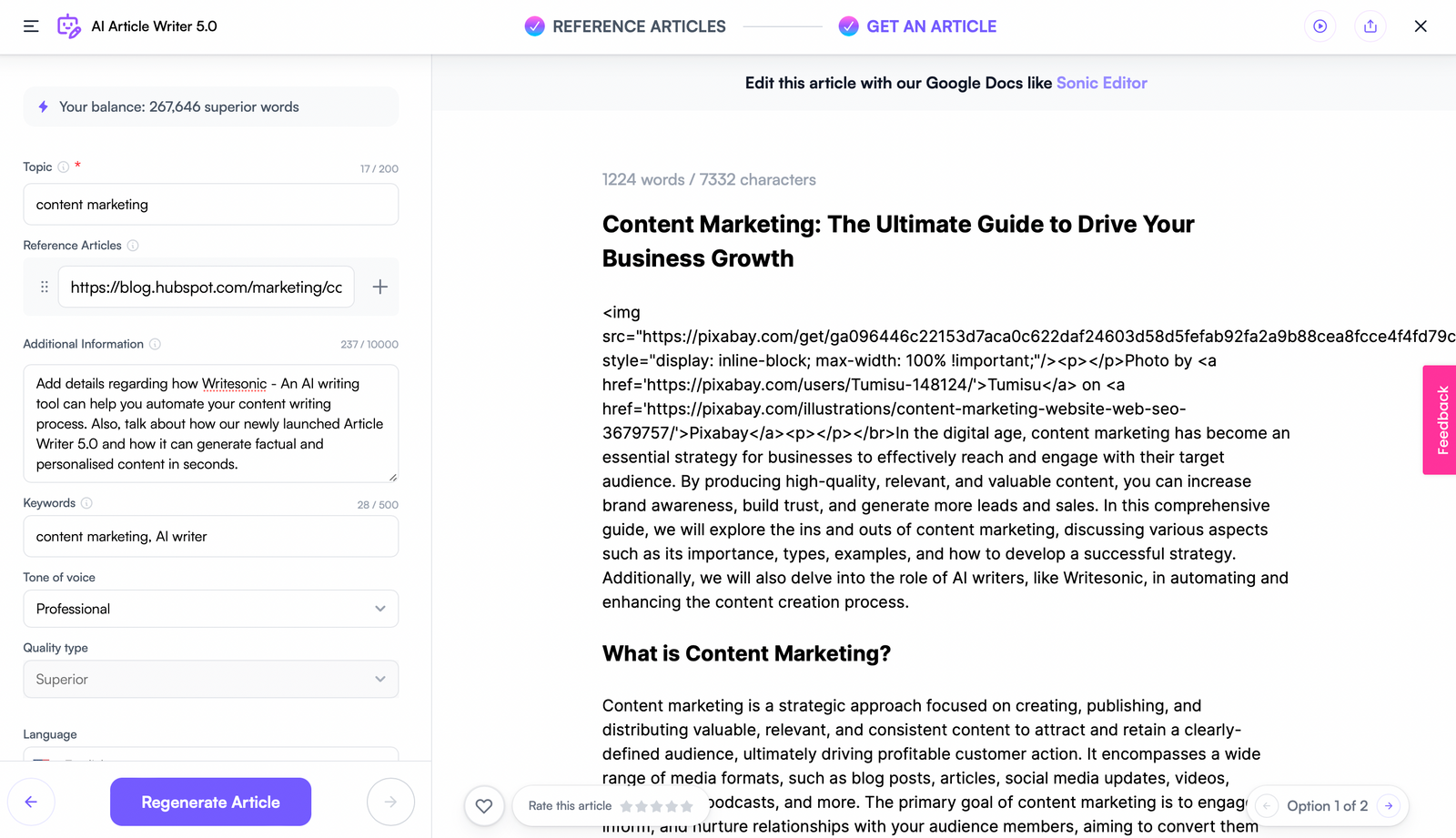 Article Writer 5.0 – Personalisierter Inhalt