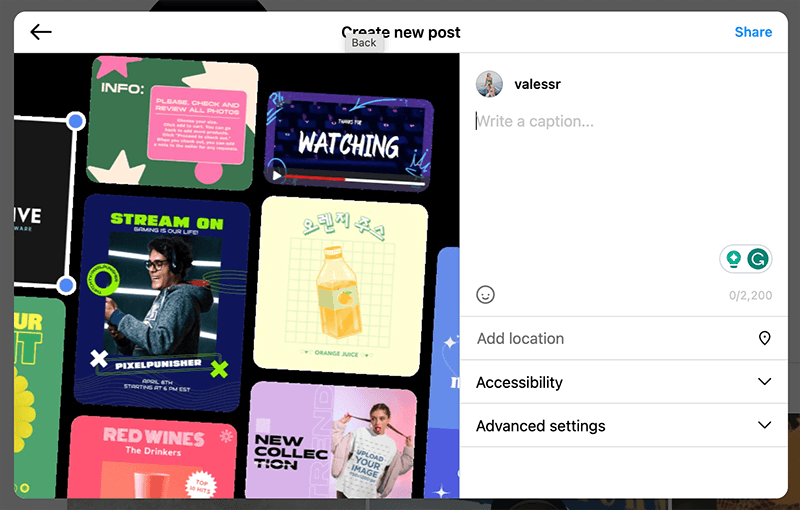 Альтернативный текст в Instagram