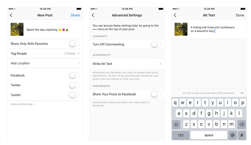 Как сделать альтернативный текст в Instagram