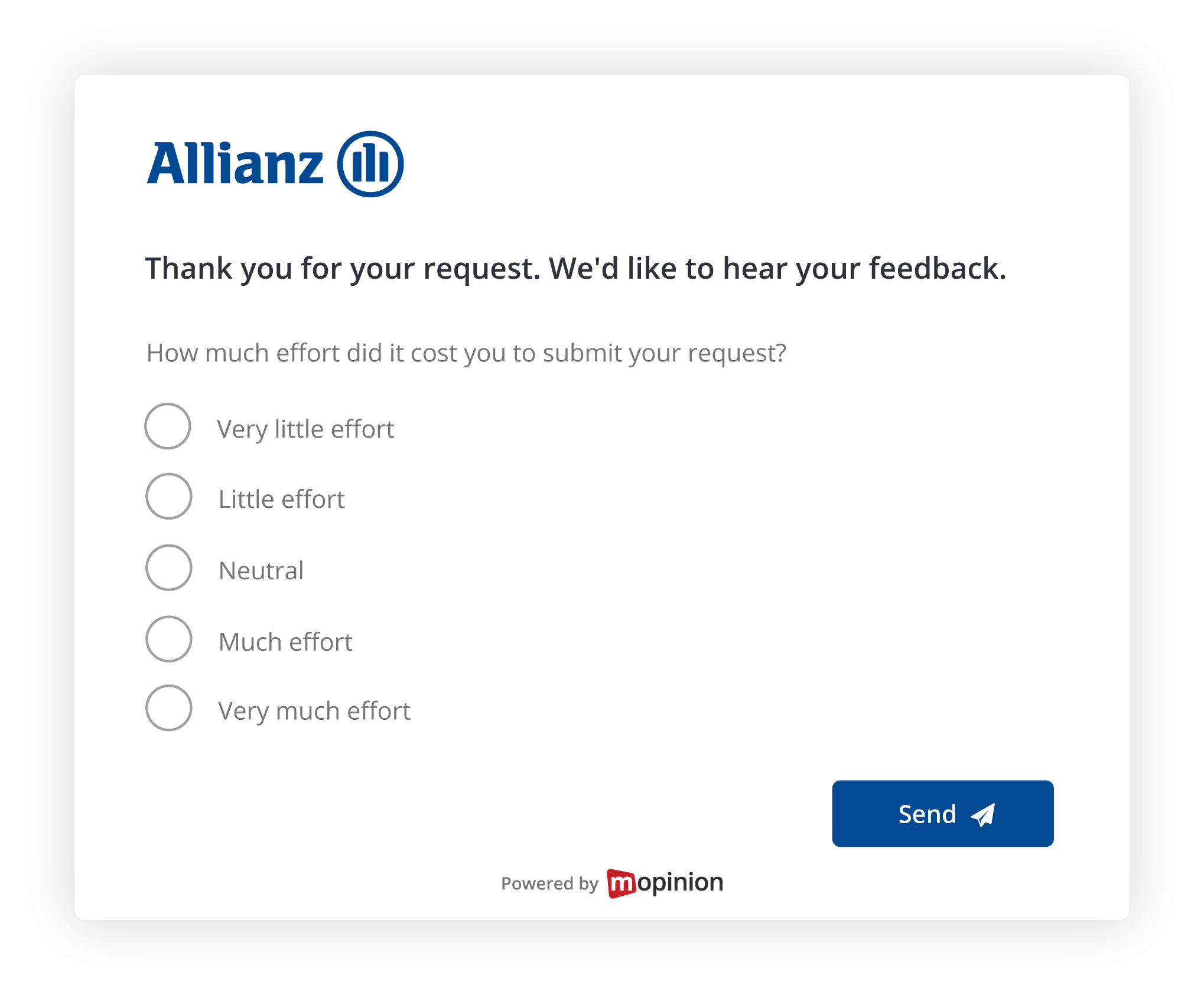 Hoe Allianz Mopinion klantfeedback nützlich für Konvertierung optimalisieren - Feedback-Formular
