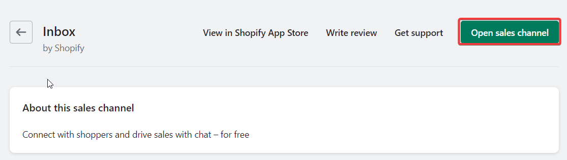 Apri il canale di vendita Shopify - Come aggiungere la live chat ai negozi Shopify?