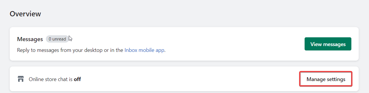 Gestisci le impostazioni di Shopify - Come aggiungere la live chat ai negozi Shopify?