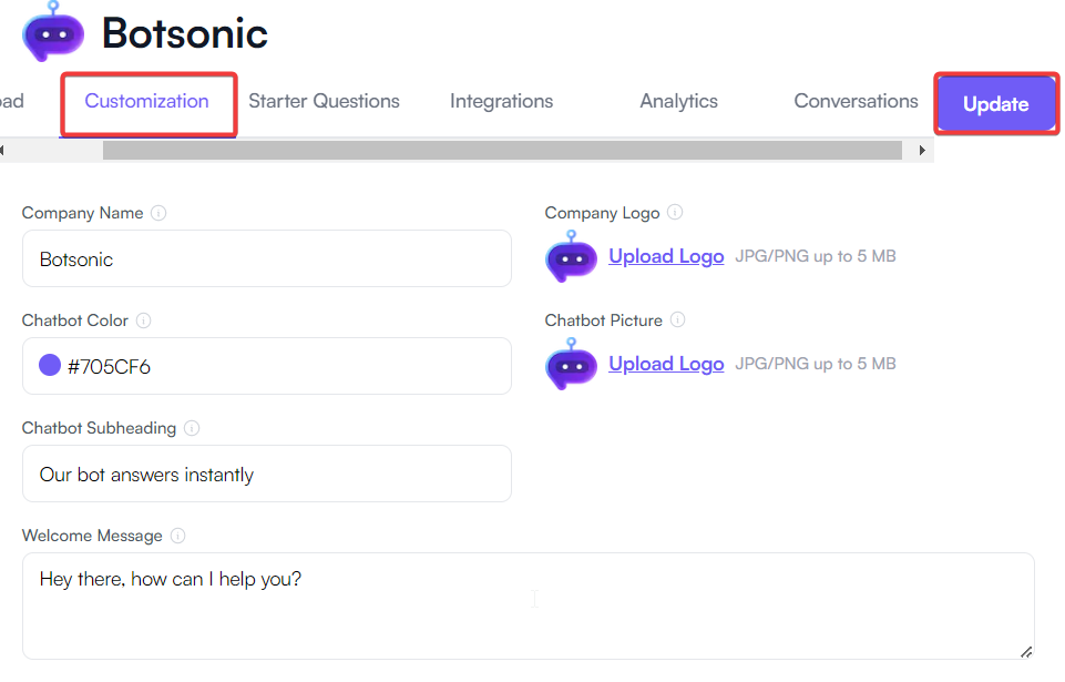 Personalizza Botsonic - Come aggiungere la live chat ai negozi Shopify?