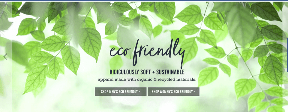 ข้อความความยั่งยืนของ Nayked Apparel บนเว็บไซต์อีคอมเมิร์ซ