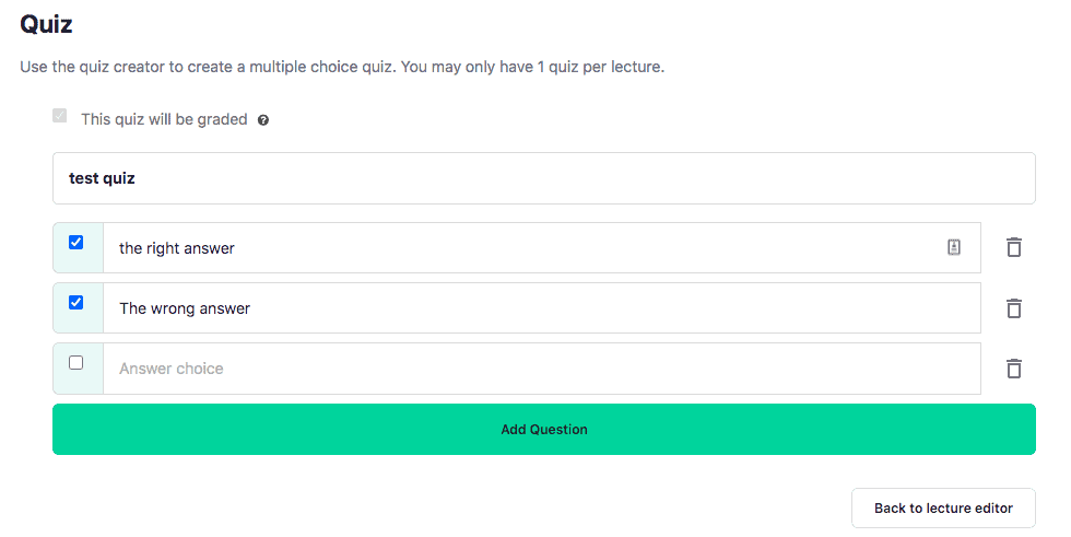 Pierwszy przykład kreatora quizów do nauczenia