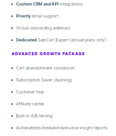 SamCart presenta l'esempio uno