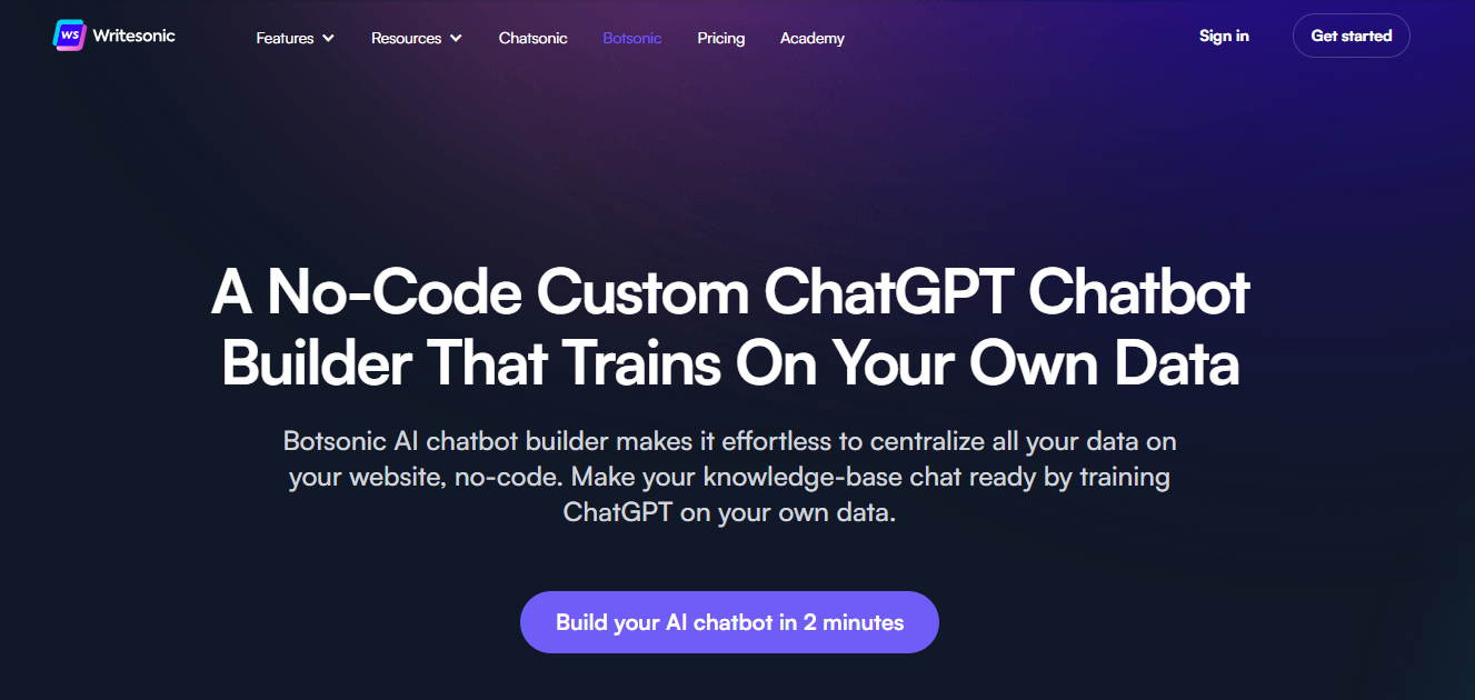 Botsonic – Beste Live-Chat-Apps für Shopify