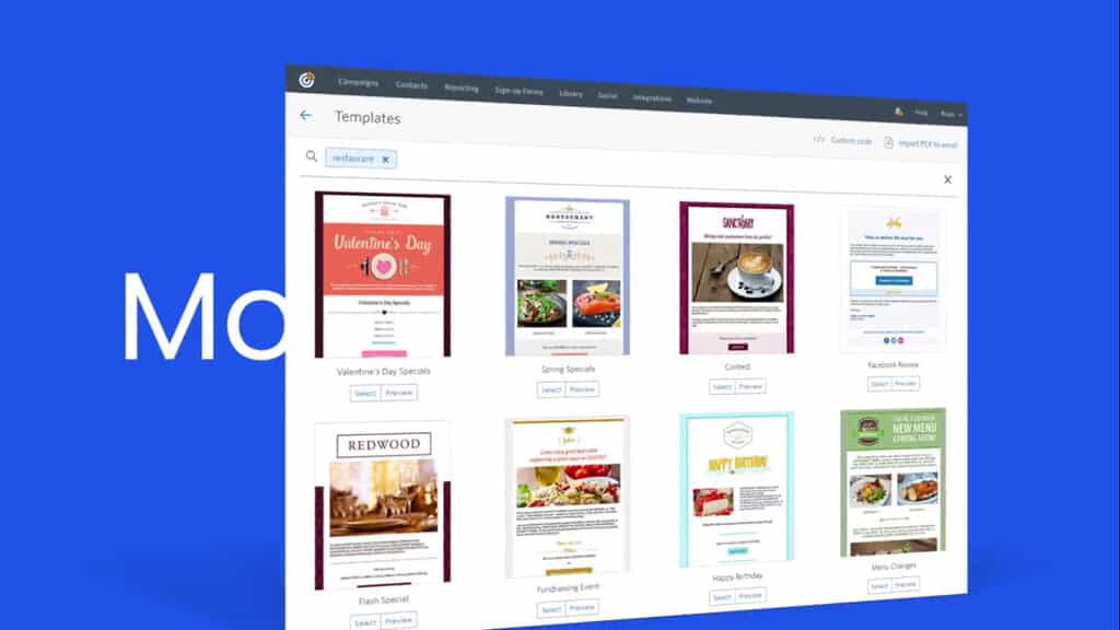 Ejemplo dos del boletín de Constant Contact