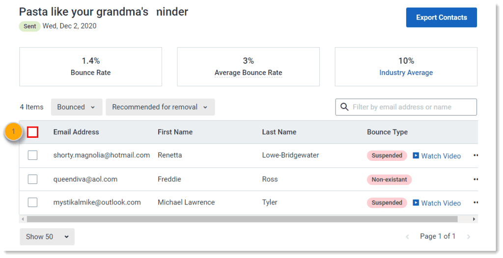 Ejemplo uno de herramientas de contacto constante