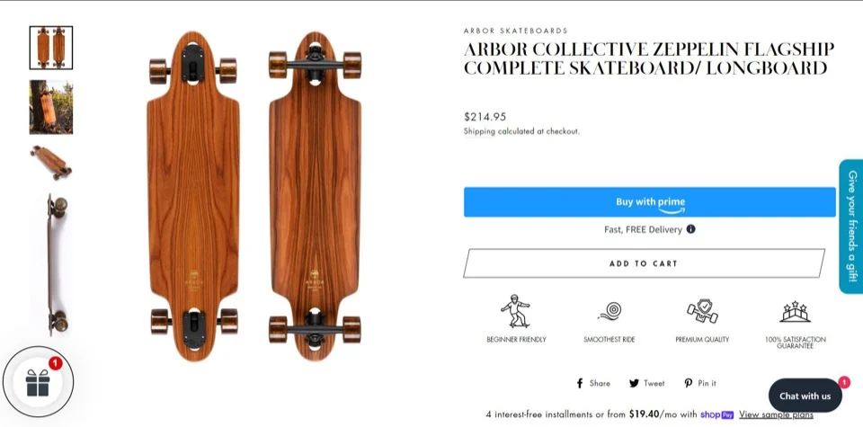 หน้าผลิตภัณฑ์อีคอมเมิร์ซด้วย Buy With Prime