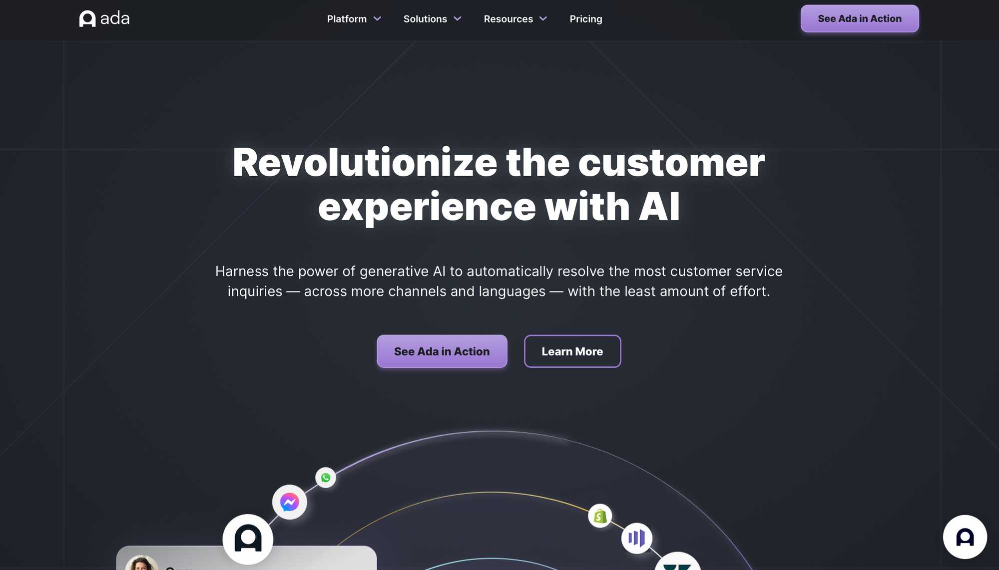 Ada - Chatbots de comercio electrónico