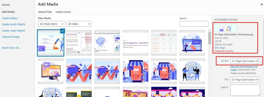 Tag Alt di ottimizzazione on-page