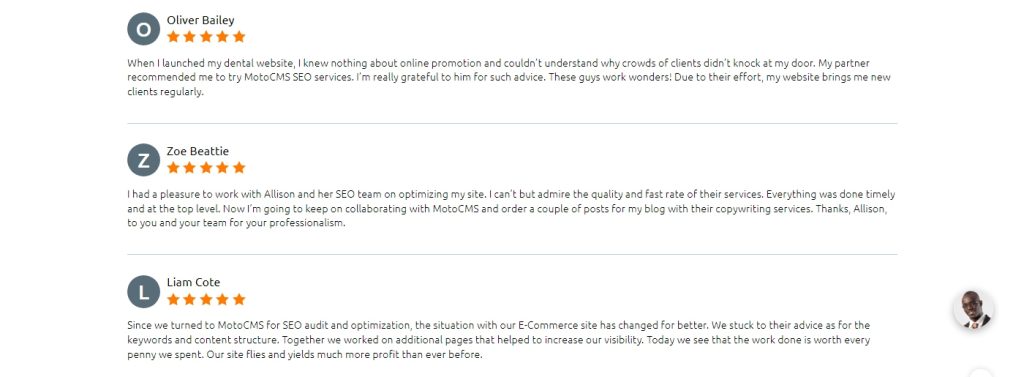 Recensioni sui servizi SEO