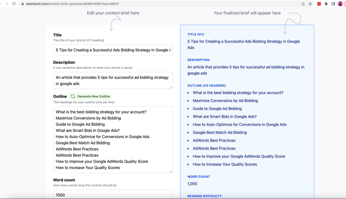 ตัวอย่างเนื้อหาสั้น ๆ ที่สร้างโดย AI