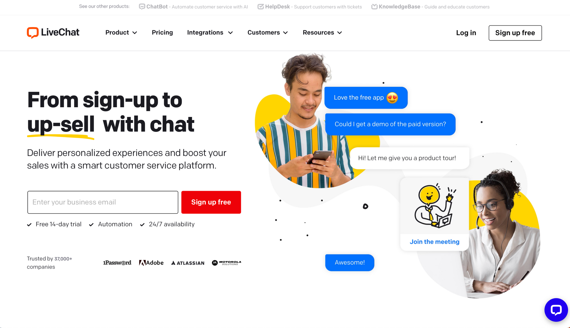 LiveChat - أفضل تطبيقات الدردشة الحية للموقع