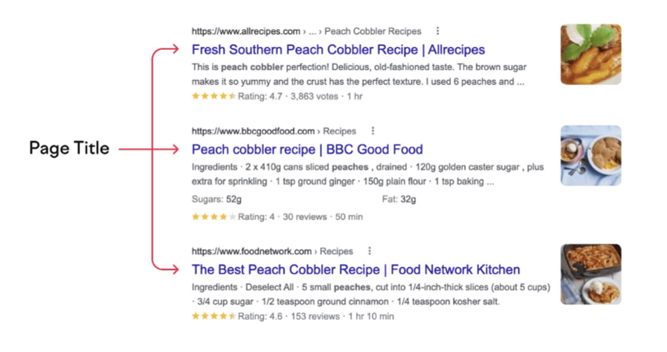 แท็กชื่อคือชื่อเว็บไซต์ที่ปรากฏในหน้าผลลัพธ์ของเครื่องมือค้นหา