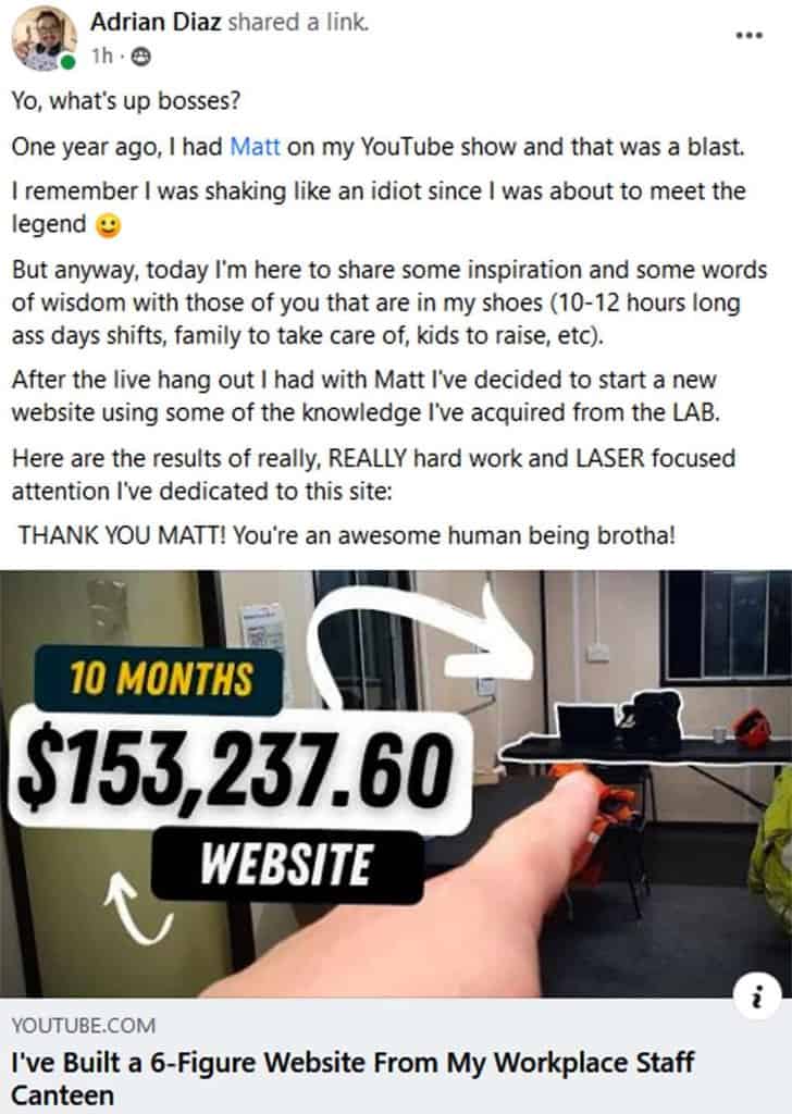 La storia di successo di Affiliate Lab, esempio sei