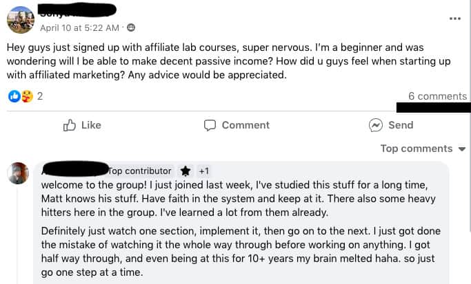 L'esempio quattro di Affiliate Lab Review