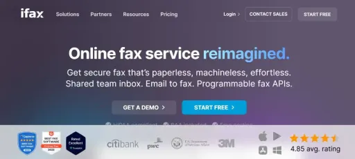 เยี่ยมชมเว็บไซต์ iFax เพื่อส่งแฟกซ์จาก iphone ฟรี